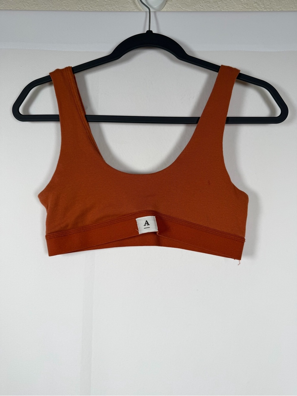 Anthropologie Rust Ribbed Scoop Sports Bra